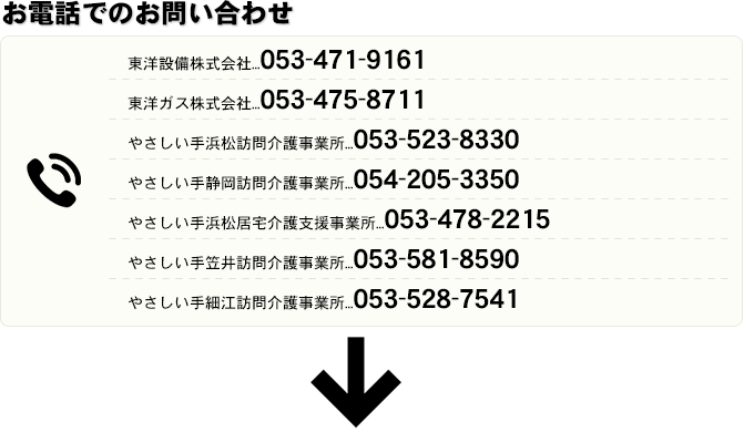 お電話でのお問い合わせ